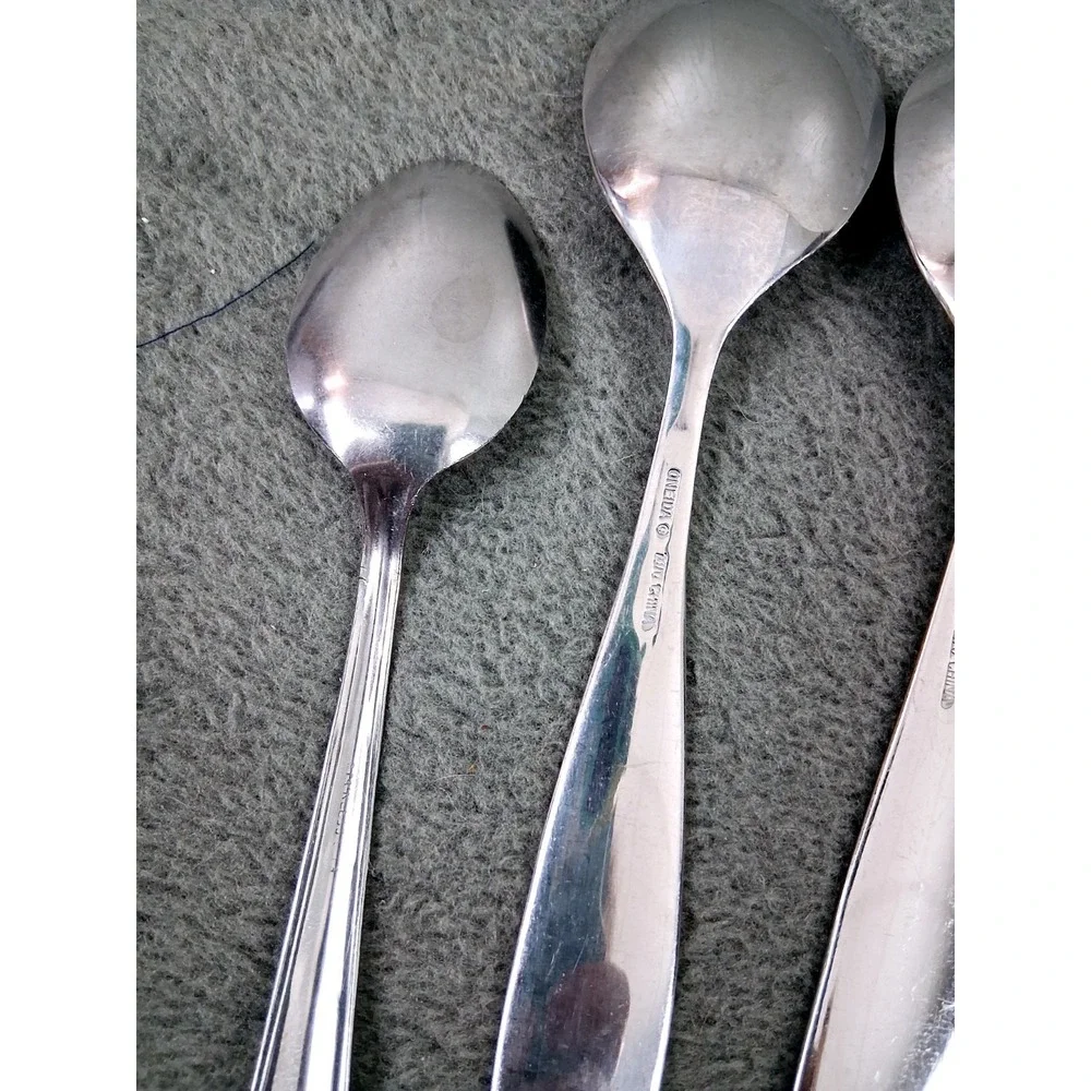 Assorted Lot Serving Spoons 10pc Oneida Vintage Solex‎ Inox Cottagecore Floral